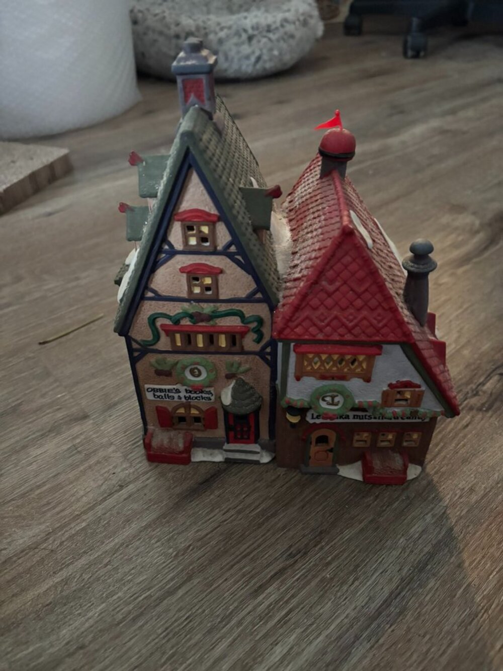 Department 56 Obbies Books Christmas village light up building